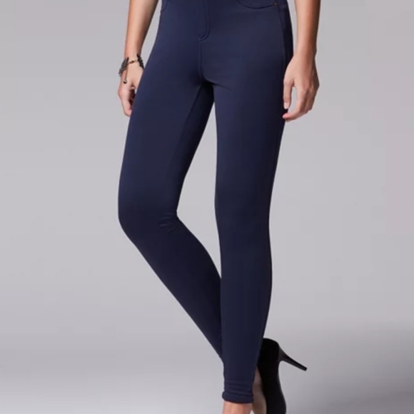 Black Fleece Lined Denim Leggings Size 